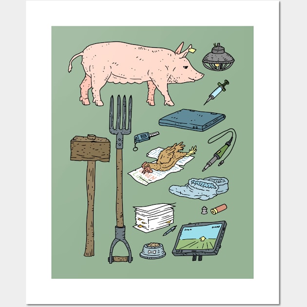 tools of the modern farmer. Wall Art by JJadx